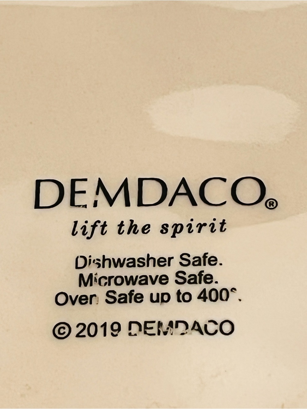 Demdaco Cream 'Made for You' Ceramic Baking Dish w/Black Trim & Stylish Script - Picture 8 of 9
